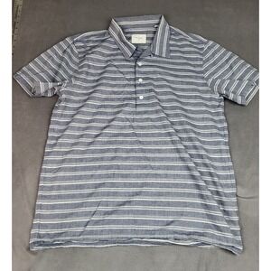 Billy Reid Shirt‎ Mens Medium Blue Stripe Lightweight Outdoor Pullover Stretch